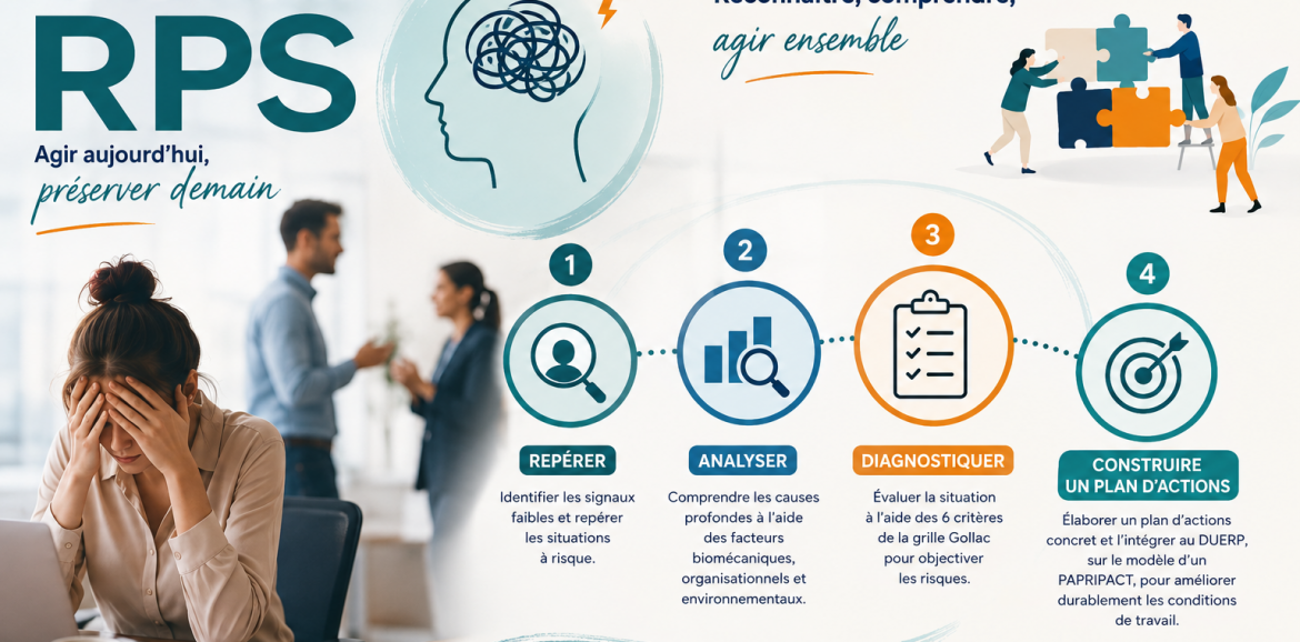 Les RPS doivent figurer au DUERP. Enjeux, diagnostic Gollac et formation de 2 jours pour agir en entreprise.